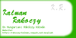 kalman rakoczy business card